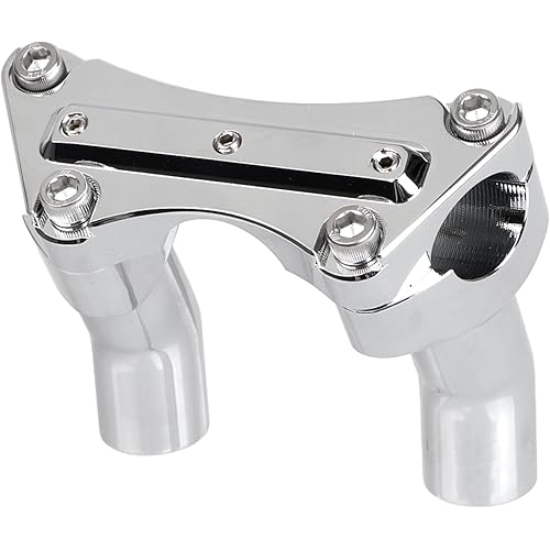 YDLMT Chrome Motorcycle 3-1/2" Pullback Handlebar Risers & Top Clamp Kits Fit for Harley 1 Inch Bar Dyna Heritage Softail Fat Boy Sportster Touring Glide