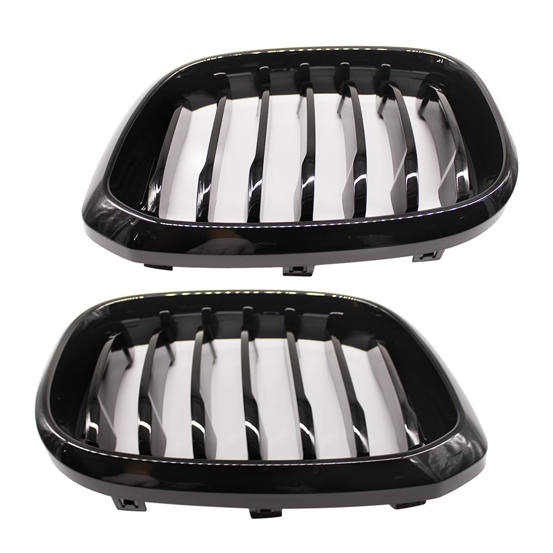 2 piezas de malla de coche negro brillante rejillas de carreras de una sola línea capó delantero parrilla de riñón para BMW X3 G01 X4 G02 2018 2019 2020