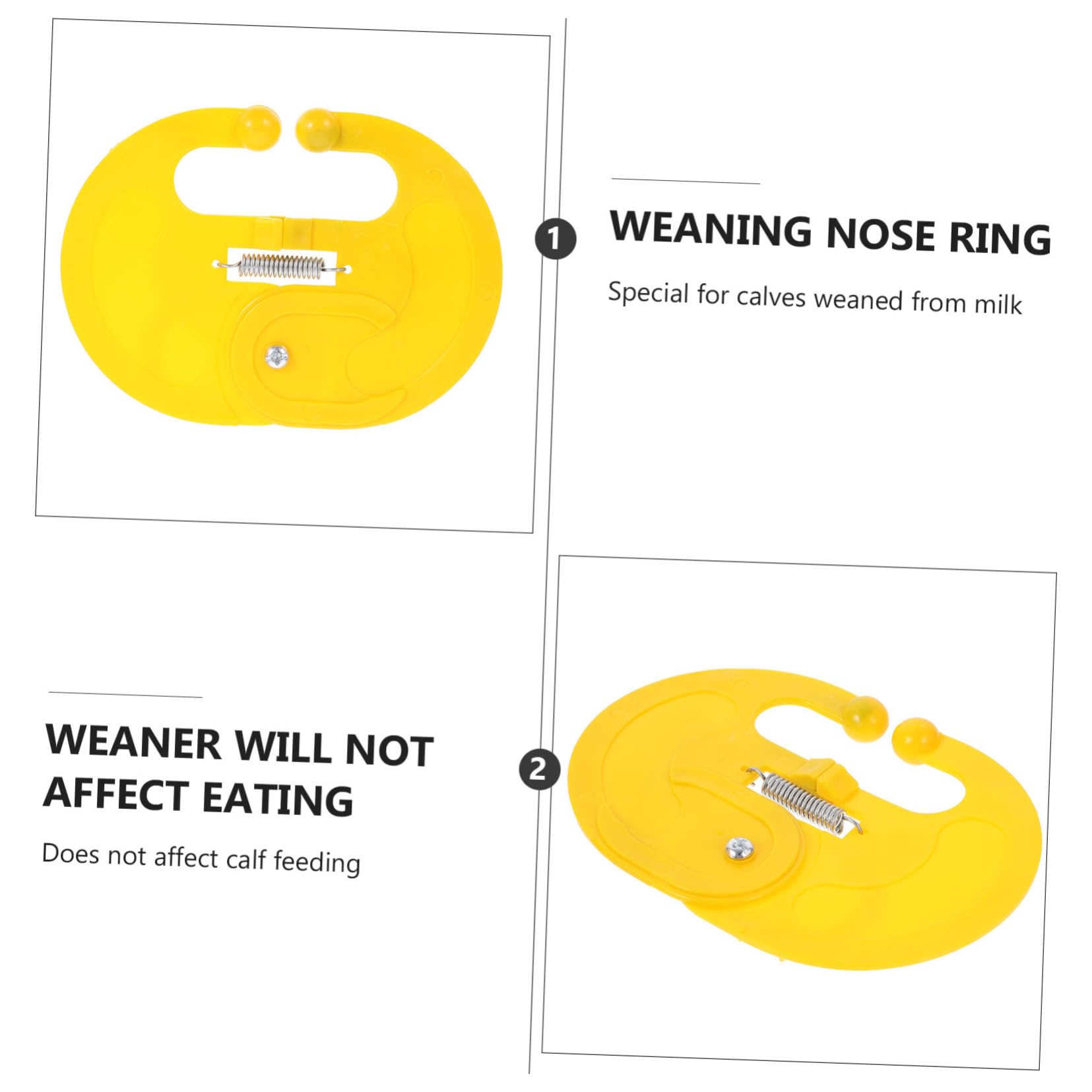 10pcs Thorn Cow Home Milk Rings Weaner Adjustable Weaning Preventer Equipment Sucking for Tool Livestock Mavericks Cattle Ox Farm Shop The Nose Yellow Ring Calf