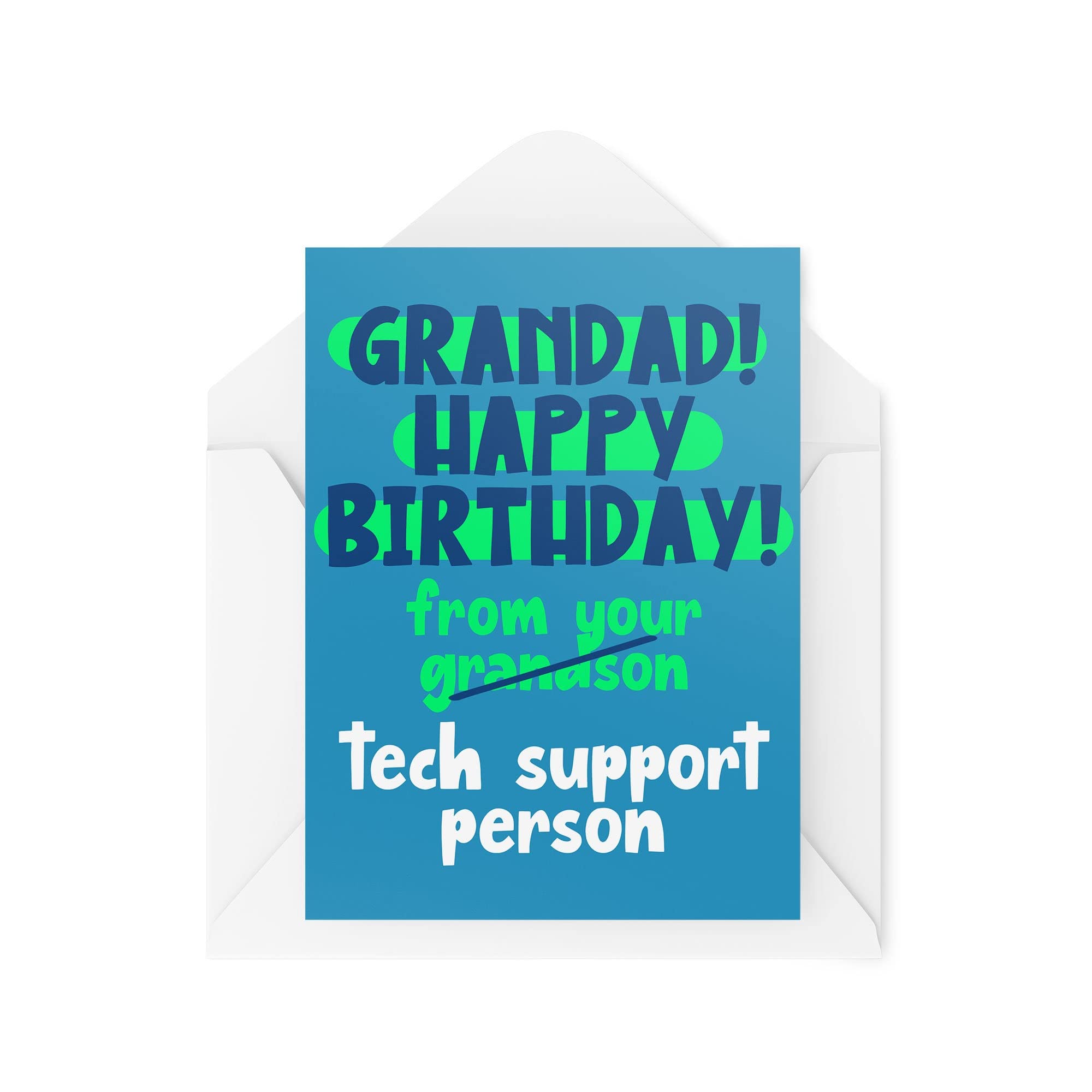 Tongue in Peach Novelty Greeting Cards | Happy Birthday From Your Grandson | Grandad Grandparent Banter Best Friend Joke | CBH1252, TIP_CARDS_CBH1252, White, A5