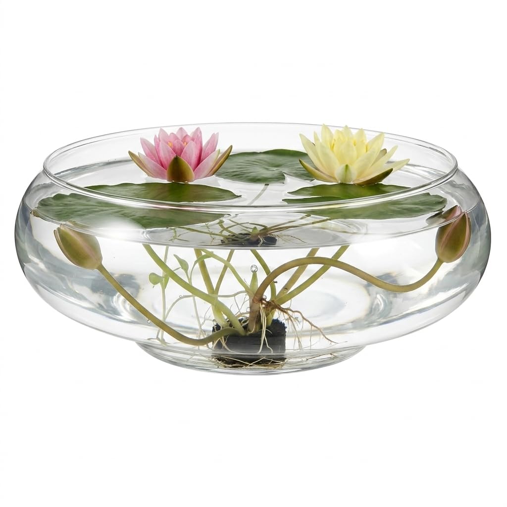 Alipis 5.9 Round Shallow Glass Terrarium Bowl