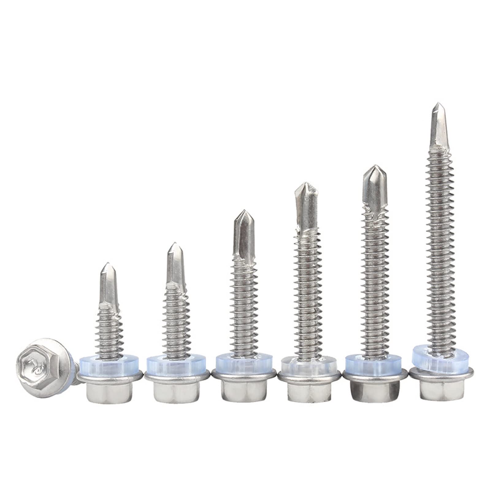 50 Viti Autofilettanti Testa Esagonale #10x1 Acciaio Inox Nero - Uxcell