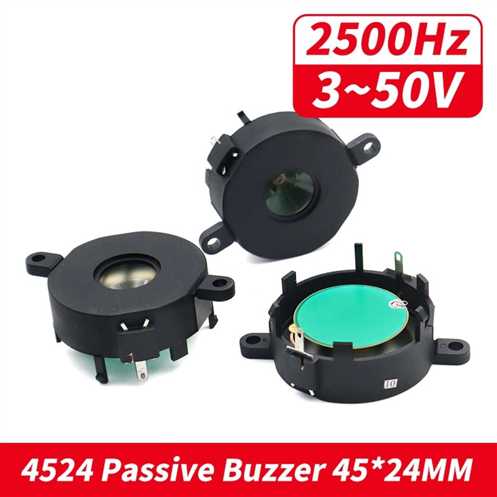 WUZDPRCJ 1PCS 4524 98dB Active Piezoelectric Buzzer High decibel DC 12V Alarm Piezo Buzzer 45 * 24MM Buzzer with Pin