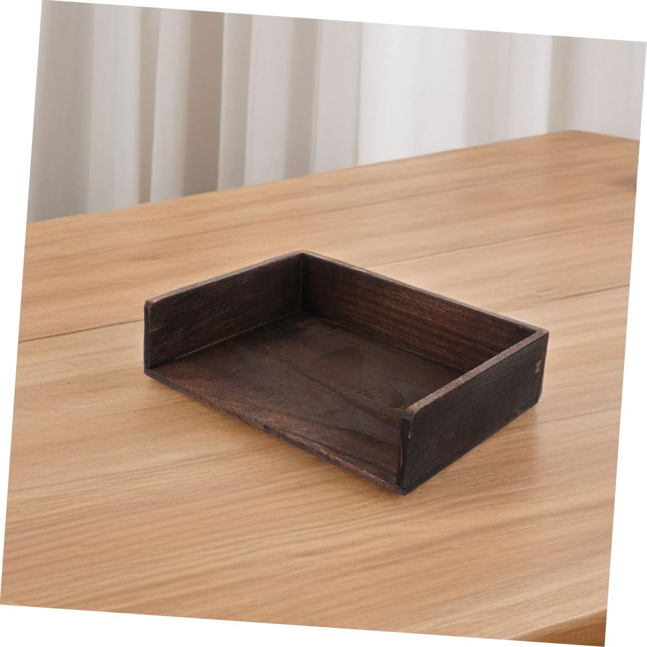 Vaschetta Portadocumenti da Scrivania in Legno 2 Pezzi | 2 Livelli, Stile Vintage Retrò, per Ufficio e Studio, Struttura Stabile e Pratica