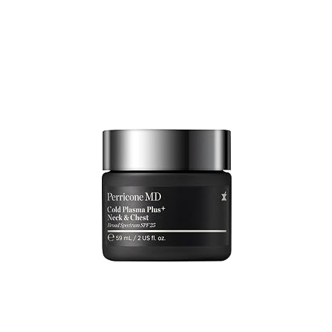 Perricone MD Cold Plasma Plus+ Neck and Chest Broad Spectrum SPF 25 Neck Firming Cream for Tightening and Firming Sagging Skin Wrinkle Cream for Crepey Skin & Decollete