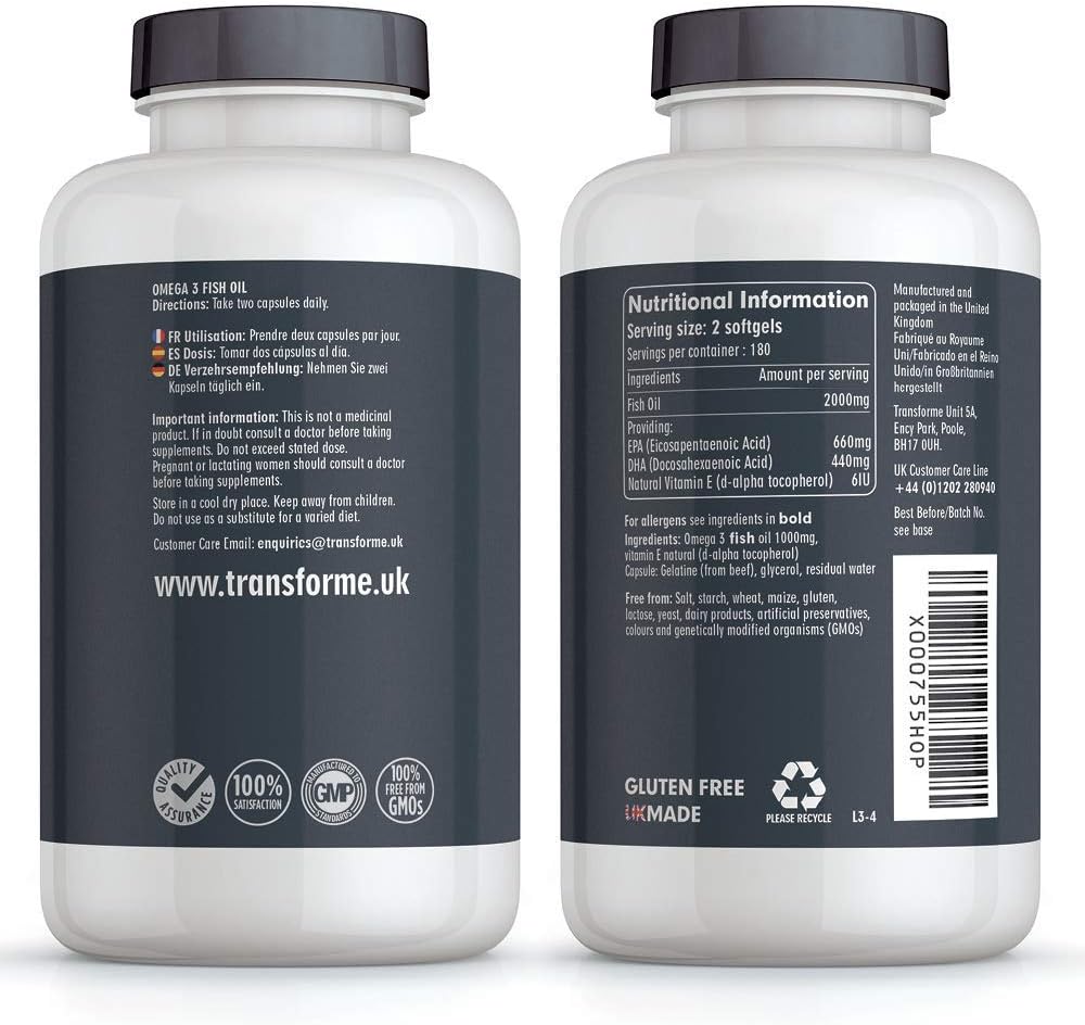 Omega 3 Fish Oil 2000mg, 2 x 1000mg Capsules High Strength Serving 660mg EPA and 440mg DHA - Image 3
