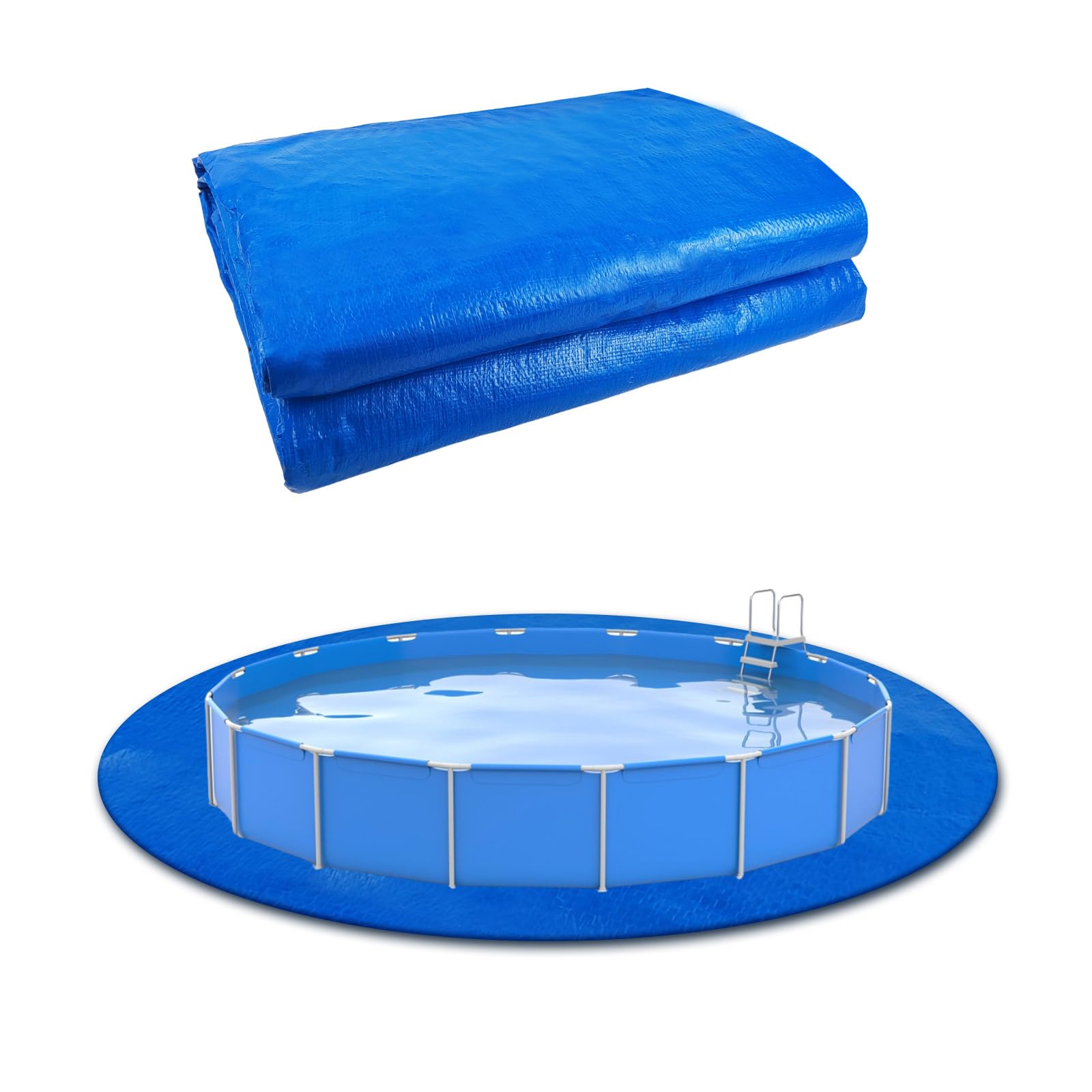 10 x 10 Ft Swimming Pool Ground Cloth, Round Swimming Pool Liner Pad Heavy Duty Pool Ground Mat Protector Pad Prevents Punctures Pool Tarp for Above Ground Swimming Pools-image-5