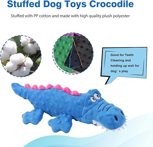 Miniatura 3 de Juguetes chirriantes para perros, juguetes duraderos de peluche arrugados para masticar, juguetes interactivos para perros pequeños, medianos y