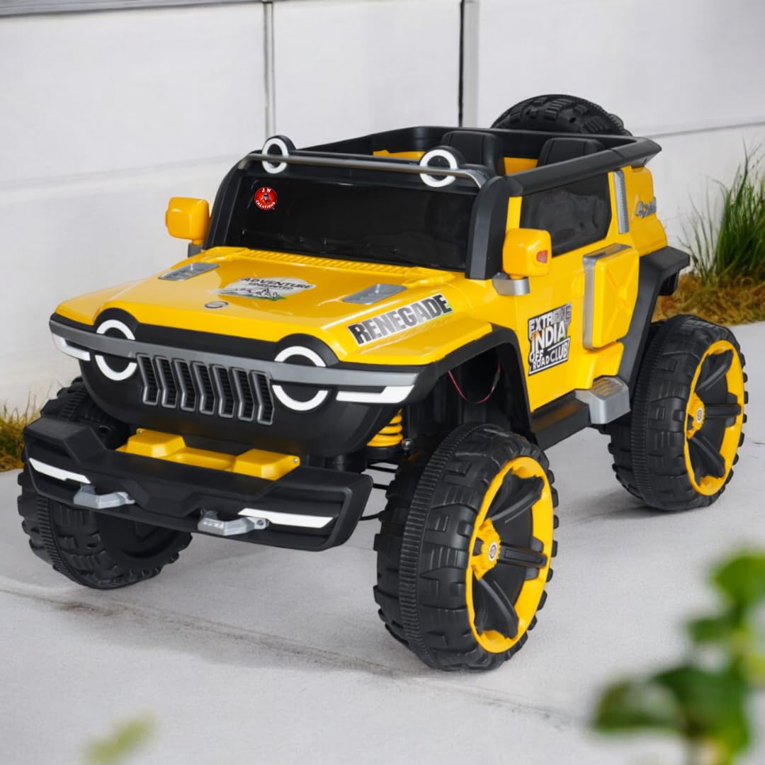 JN Creations 12V Kids Battery Operated 4X4 Heavy Duty Jumbo Ride on Jeep WN-1166 (Yellow)