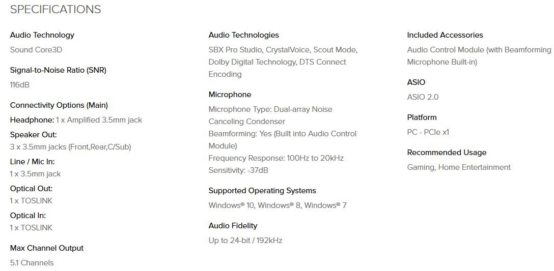 Creative Sound Blaster Zx PCIe Gaming Sound Card with High Performance Headphone Amp and Desktop Audio Control Module