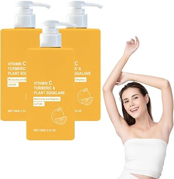Turmeric Vitamin C Body Lotion - Brightening & Firming Moisturizer for Face & Body - Helps Even Skin Tone & Improve Appearance of Dark Spots - Vitamin c Turmeric Firming Brightening Cream 3 Bottles