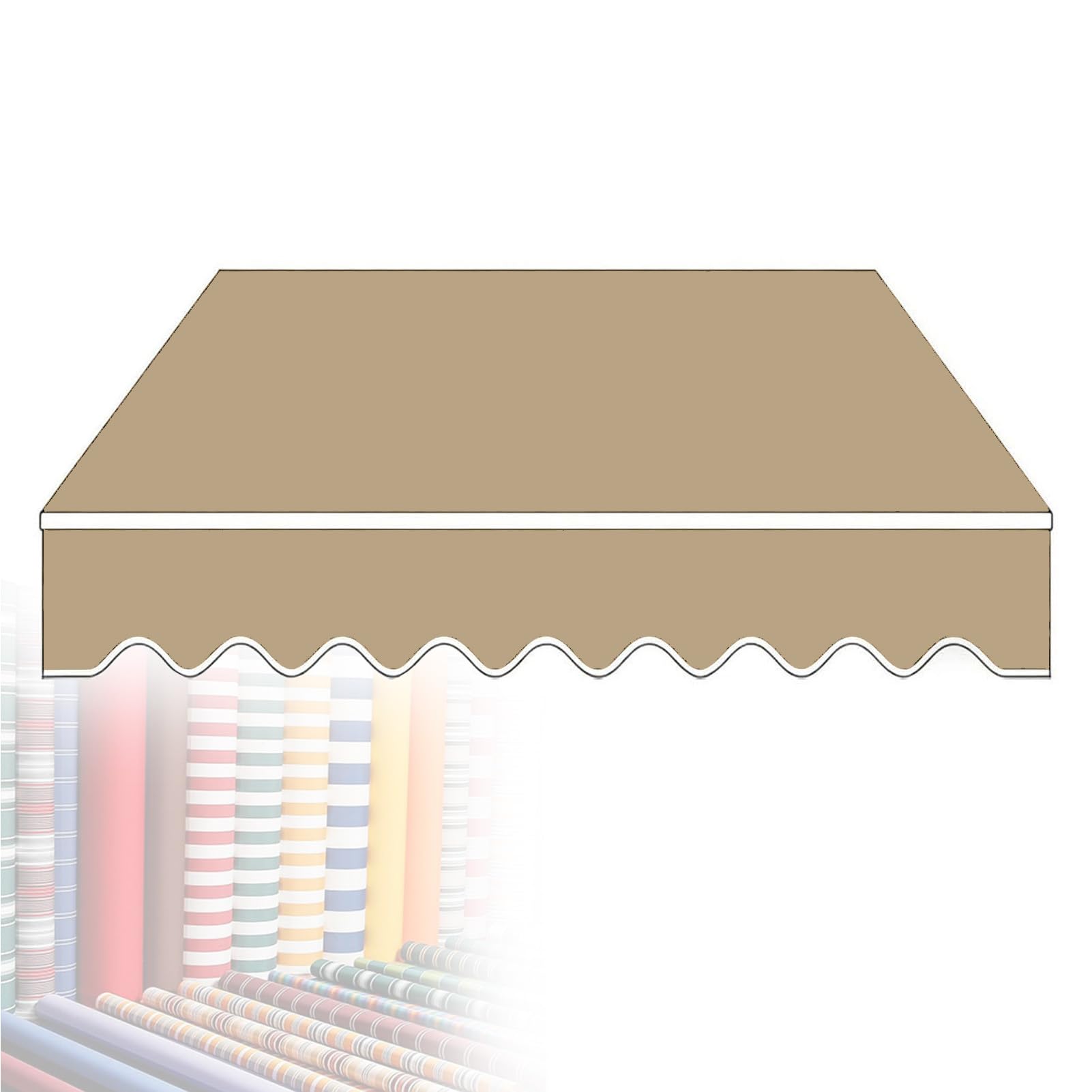 Tissu de remplacement pour auvent de terrasse rétractable imperméable