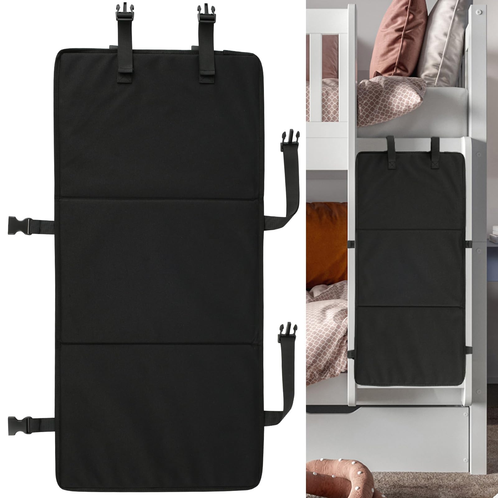 Jokapy Black Bunk Bed Ladder Cover Detachable Bunk Bed Stairs Lock Beds Ladder Pad Bunks Beds Step Pads Waterproof Ladders Guard To Prevent Kids From Climbing Foldable Storage