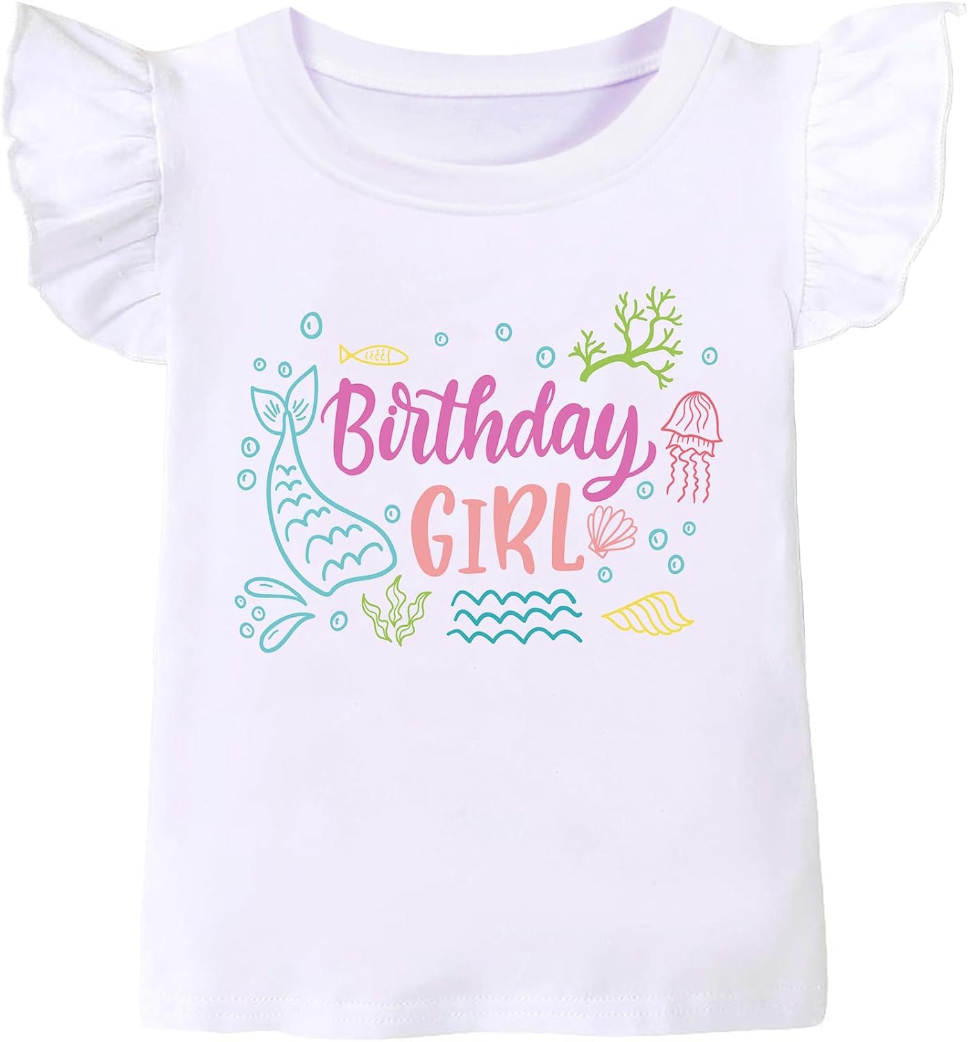Birthday Girl Shirt Toddler Baby Girls T-Shirt 2nd 3rd 4th 5th 6th 7th Birthday Tee Summer Outfit