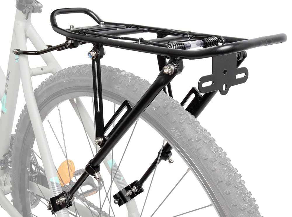 Fahrrad Gepäckträger aus Aluminium, ONE-4-ALL von M-WAVE, verstellbar für 20" - 29", flexible Befestigung, Schwarz