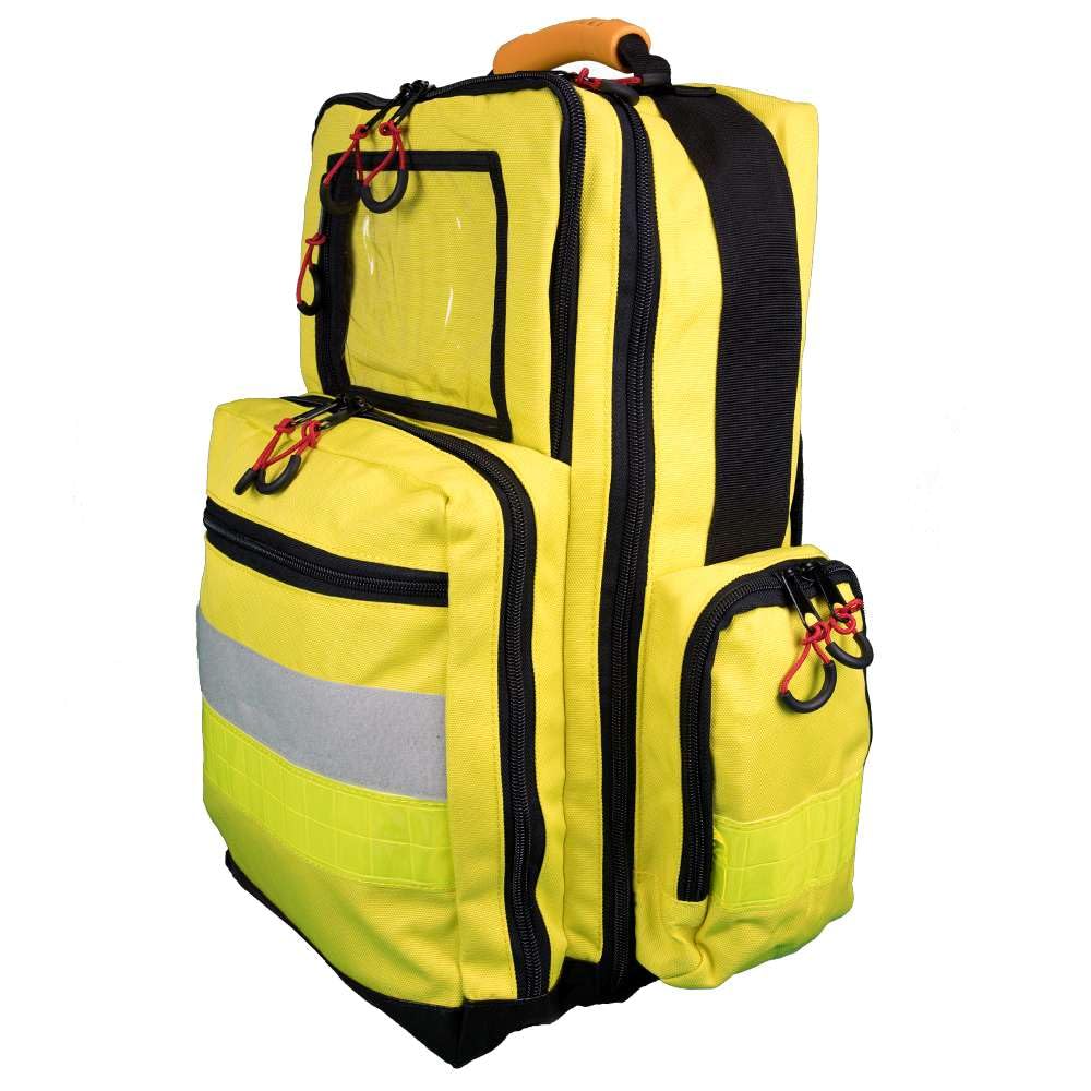 Notfallrucksack Medicus/PRO - LEER - gelb aus Plane mit gelben Reflexstreifen