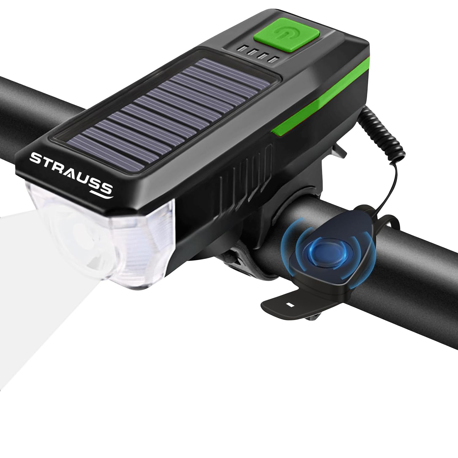 Strauss Bicycle LED Headlight with Horn | Rechargeable Front Bike Light & Horn Combo | Universal Adjustable Lamp for Cycling Safety | Horn & Headlight Functionality | 2-in-1 Device, (Blue) (B0C4FDSYL4) Amazon Price History, Amazon Price Tracker