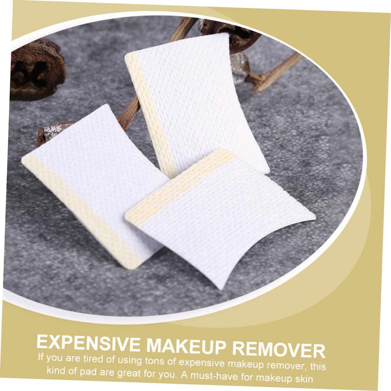 Baluue Makeup Accessories 160pcs Arc-Shaped Makeup Remover Pads Washable Cotton Rounds