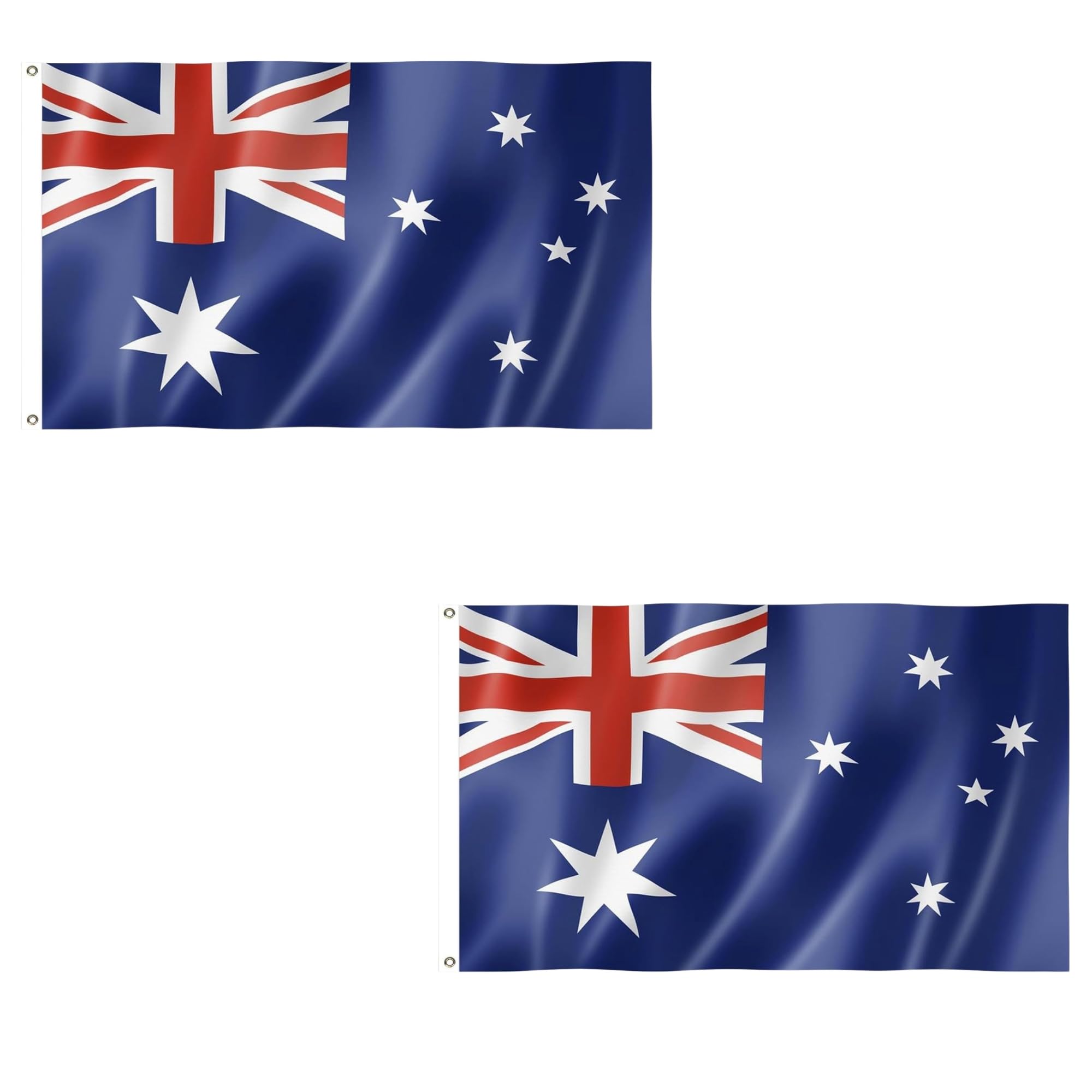 2 Pcs Australia Flag 5ft x 3ft with Brass Eyelets – Polyester Australian Flag Banner for Australia Day, Cricket Matches, Home & Garden Display