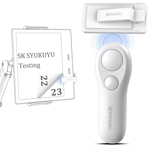 SK SYUKUYU Page Turner for Kindle Paperwhite Oasis Kobo eReaders Accessories, RF Remote Control Page Turner Clicker for ipad Tablets Reading Novels Comics, Remote Camera and Video Button(White)