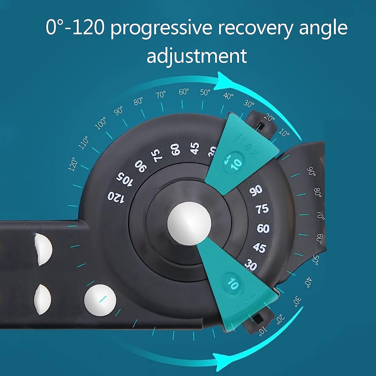 Supporto per ginocchio articolato, ortesi per ginocchiera post-operatoria, regolazione dell'angolo di recupero progressivo 0°-120, anello di supporto fisso a forma di C, per la cura riabilitativa