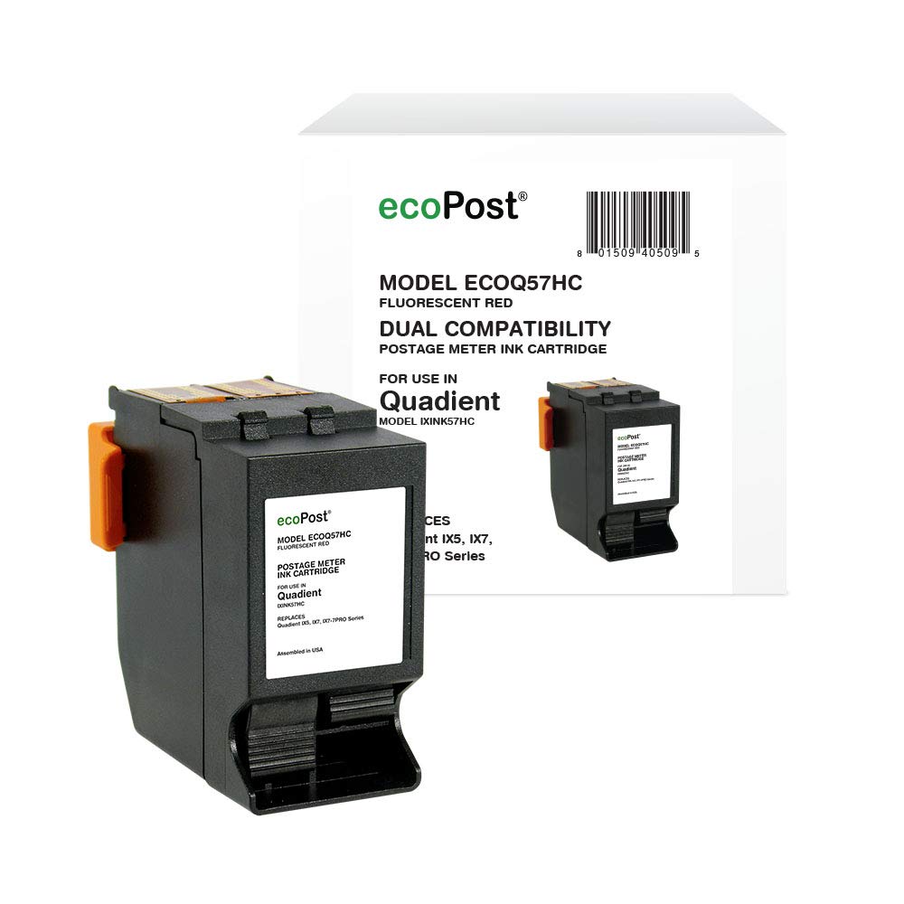 Clover ecoPost Brand Replacement Postage Meter Cartridge for Quadient IXINK357 | Red