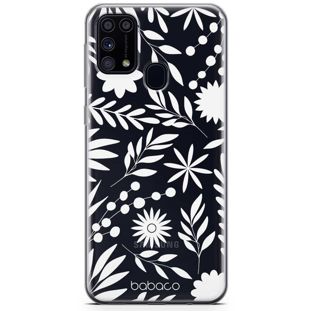 Babaco ERT GROUP mobile phone case for Samsung M31 original and officially Licensed pattern Flowers 023 optimally adapted to the shape of the mobile phone, partially transparent