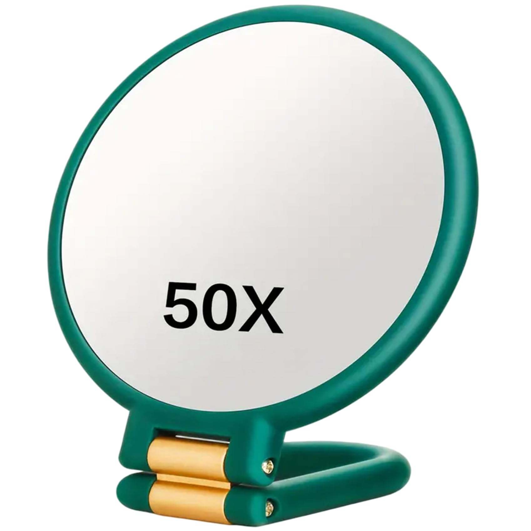 Latemeia Green 50X Magnifying Mirror, Double-Sided Magnifying Makeup Mirror With 360° Adjustable Handle, Handheld/Wall Mount/Tabletop Design For Makeup, Décoration De Cour