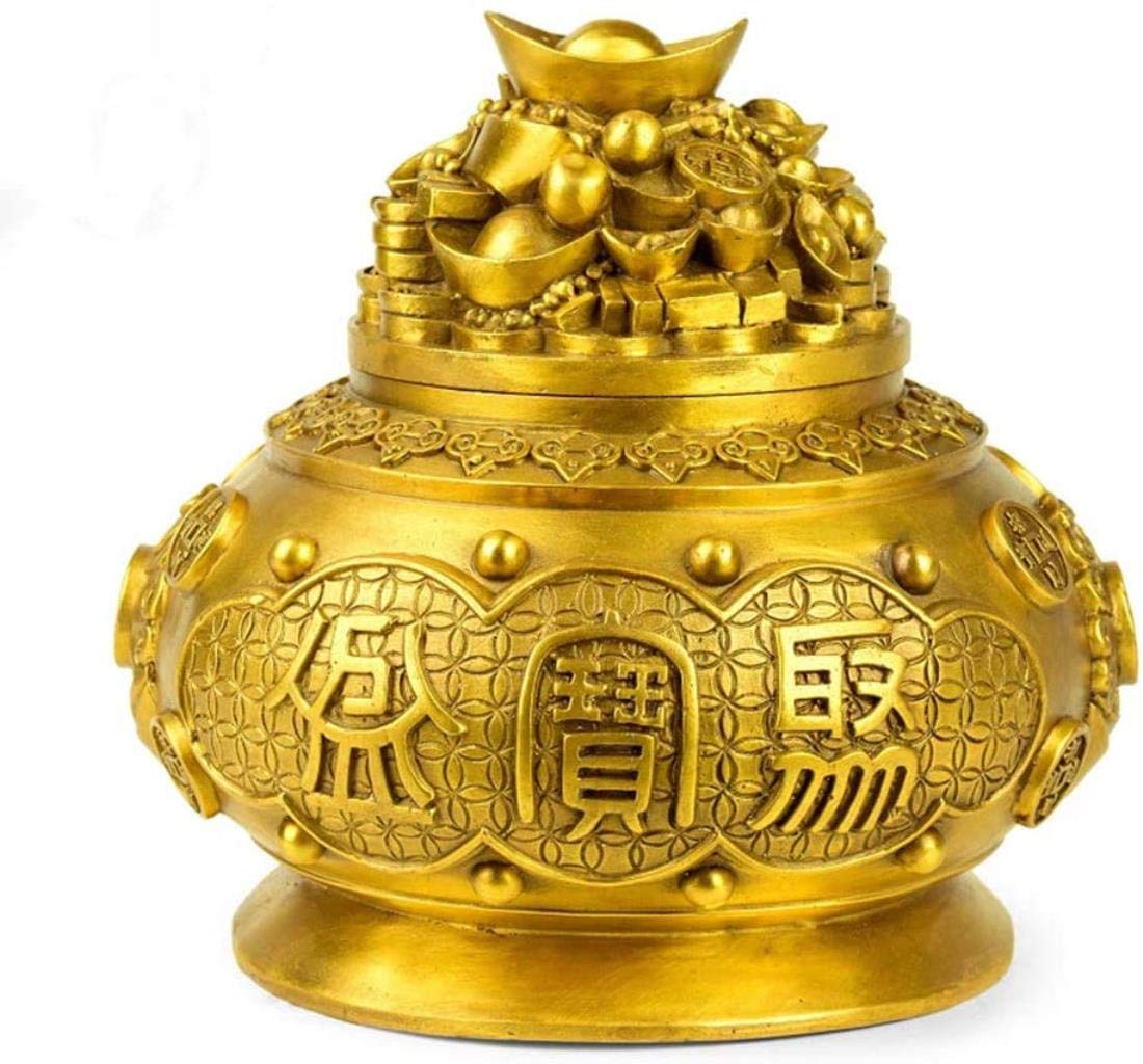 Statue Pure Copper Crafts Decoration, Home Crafts Display Sculptures Office Attract Wealth Lucky Metal Decorations Shop Gift,Small