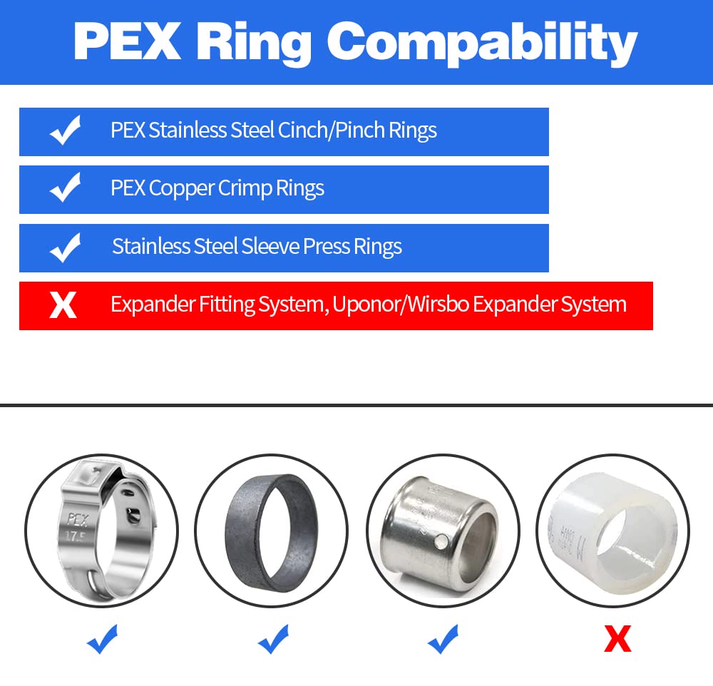 Juego de 30 accesorios PEX de 3/4 pulgadas, juego de acoplamientos rectos TEE de codo TEE, conjunto de accesorios de crimpado de latón PEX con camisetas, codos y rectos