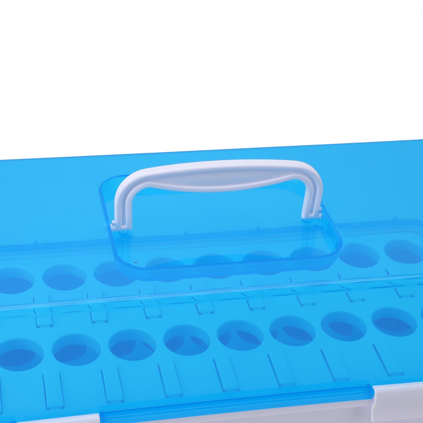 Caja de almacenamiento de tubos de ensayo con asa portátil, tapa a prueba de polvo, capacidad para 20 soportes para tubos de ensayo, para laboratorios de investigación científica,