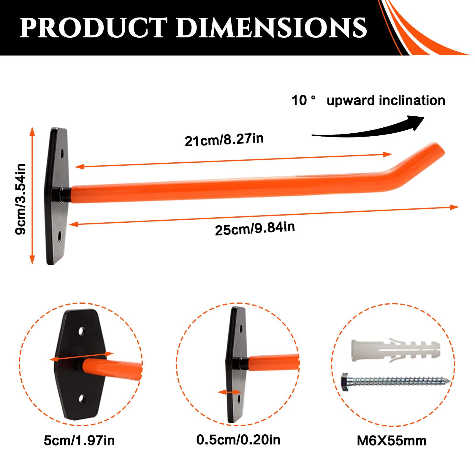Tire Wall Mount Bike Hooks For Garage Clearance! Garage Hooks Heavy Duty Garage Storage Hooks Tool Hangers For Wall Utility Mount With Anti Slip Coating Garden Tools Ladders Bulky Items Ladder Hooks