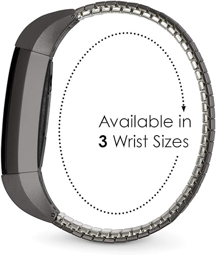 Miniatura 8 de Twist-O-Flex - Banda elástica de acero inoxidable para Fitbit Alta y Alta HR en plata cepillada y negro de Speidel