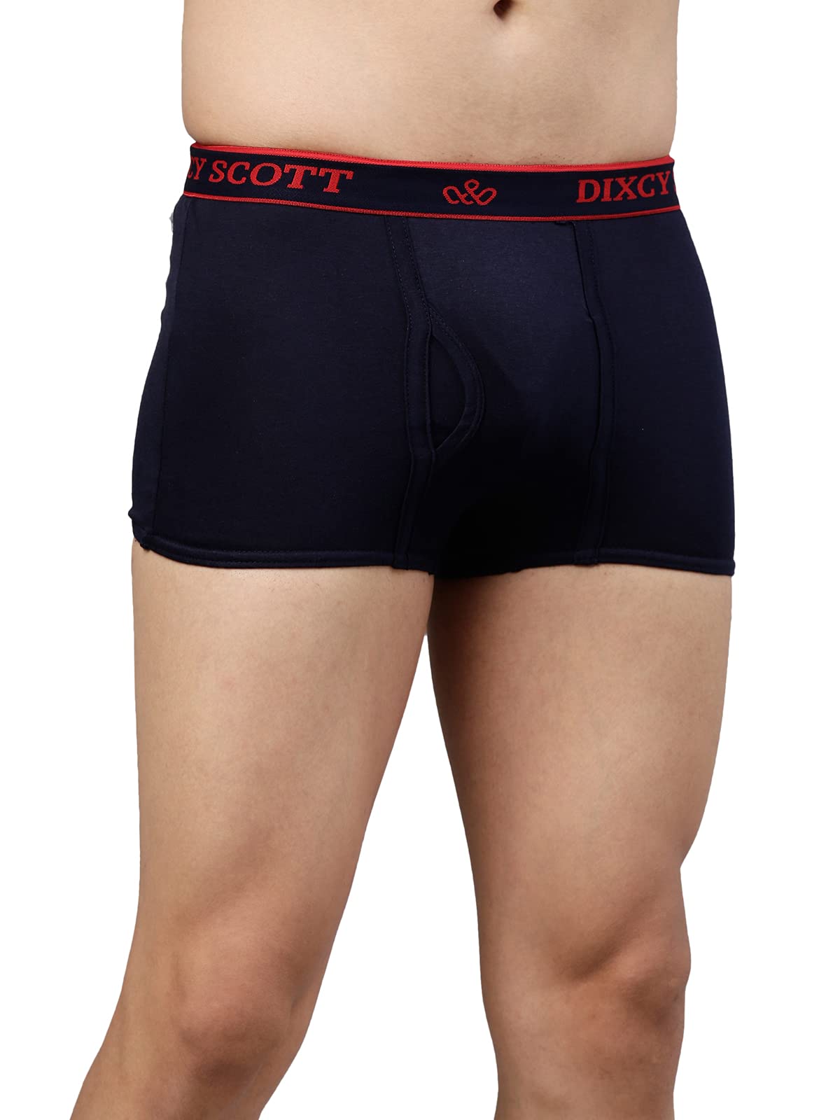 Dixcy Scott Cotton Originals Mens Trunk Snug Fit Solid Innerwear - Swish Trunk (Black/Grey Mel/Navy - Pack Of 3 )-M 4