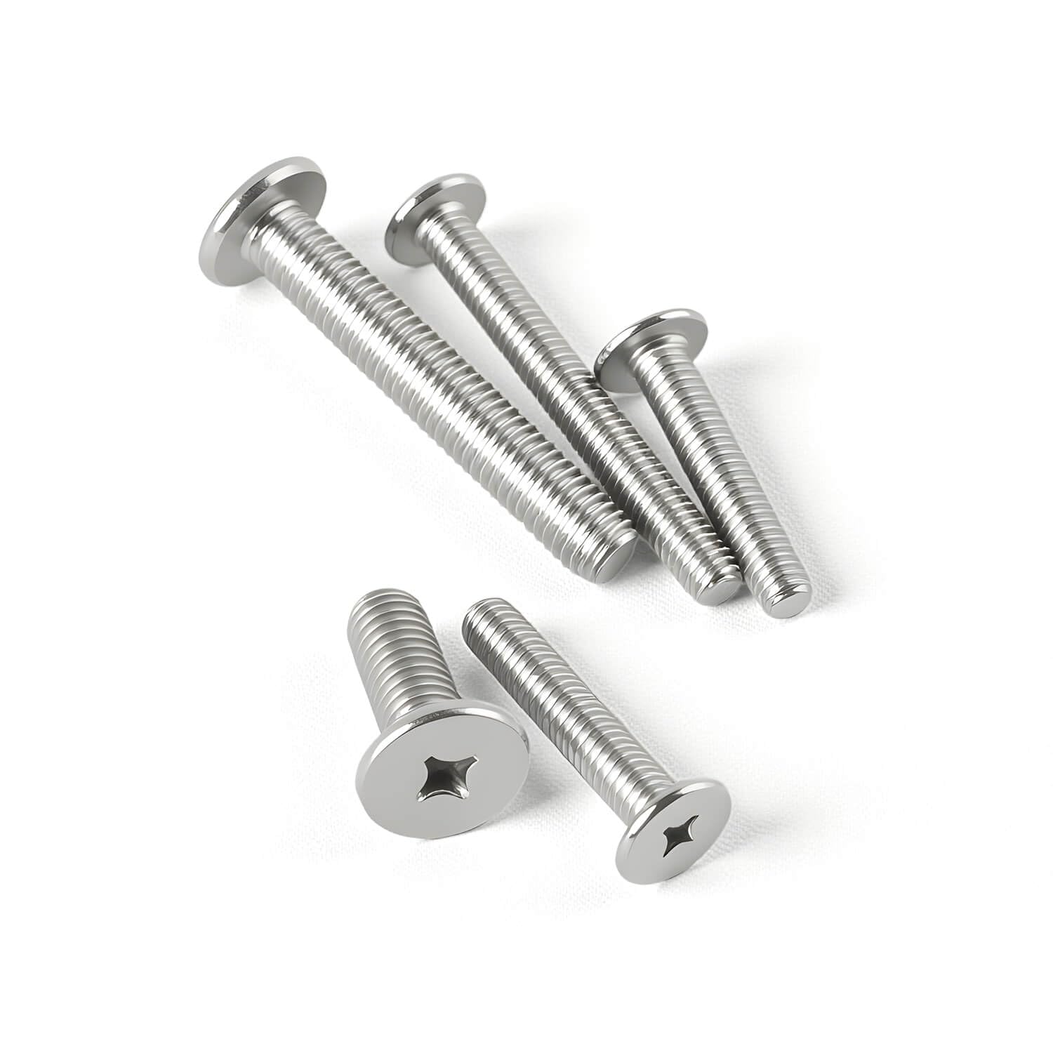 M5 x 16mm(50 Pack) Flat Round Head Screws 304 Stainless Steel Phillips Drive Machine Screws Hardware Fastener for Furniture Connection