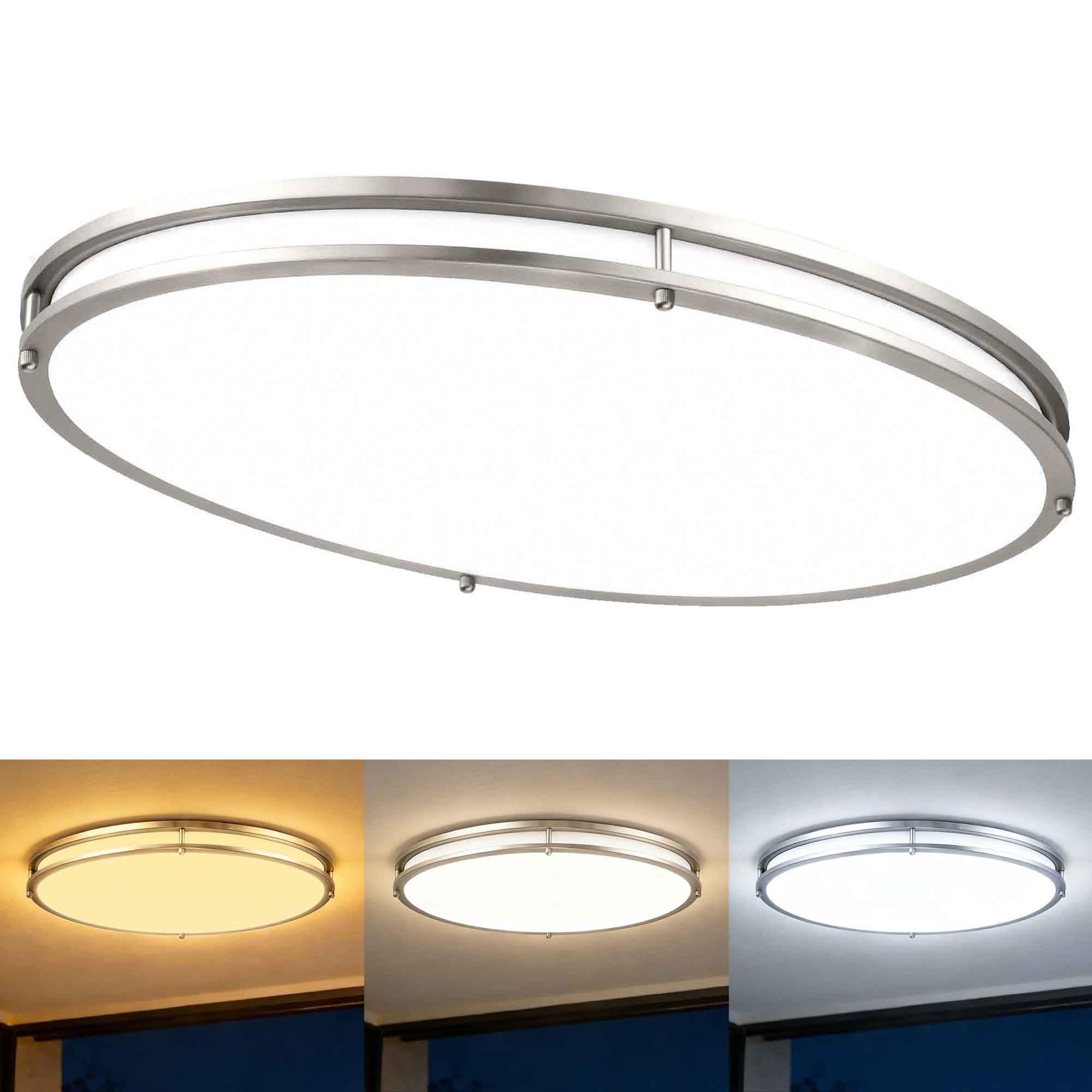 Faymart 24 Inch Oval Brushed Nickel Ceiling Light