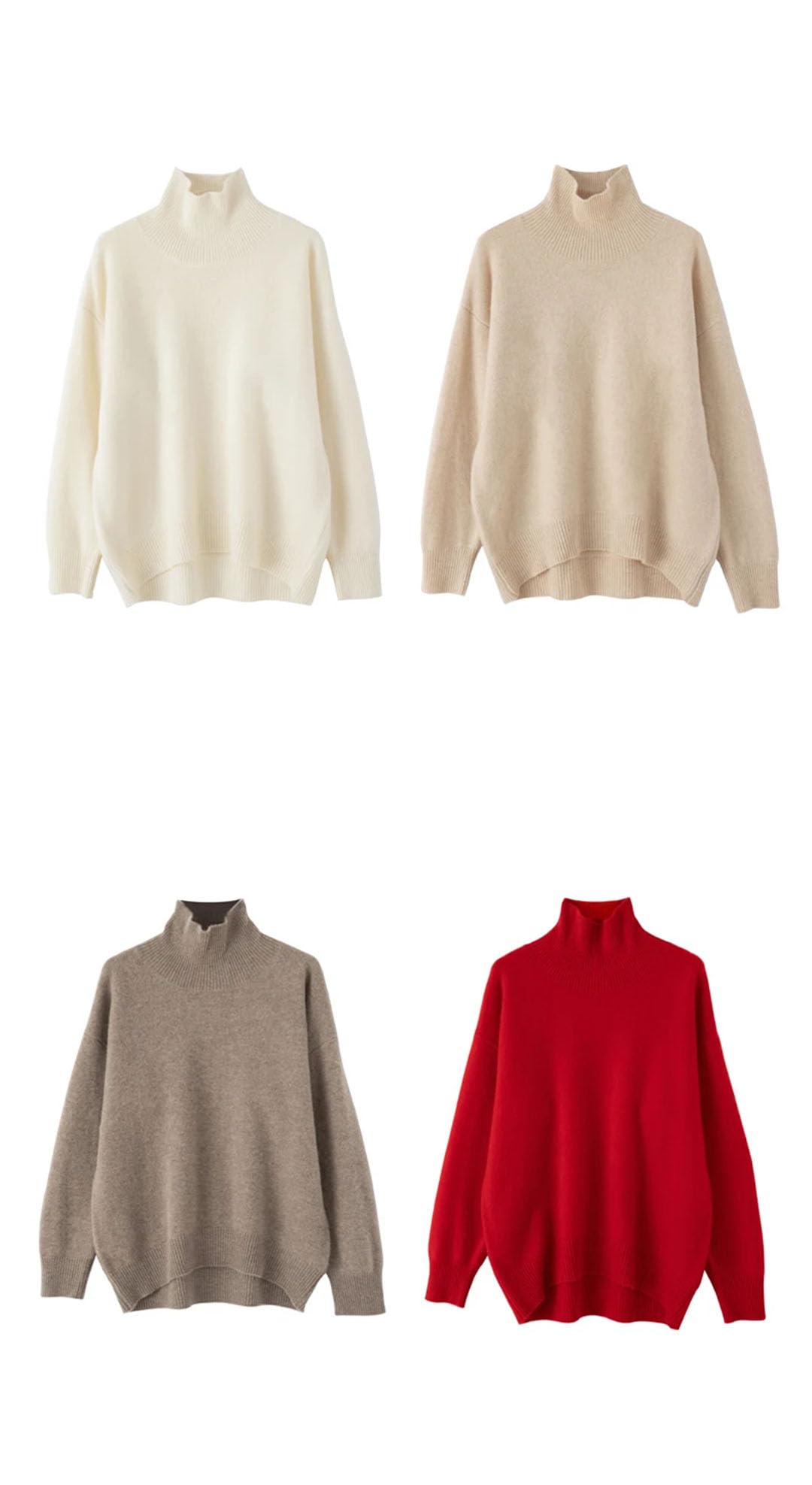 Maglione da donna a collo alto in misto lana tinta unita pullover con risvolto alto maglione casual sciolto maglia spessa top