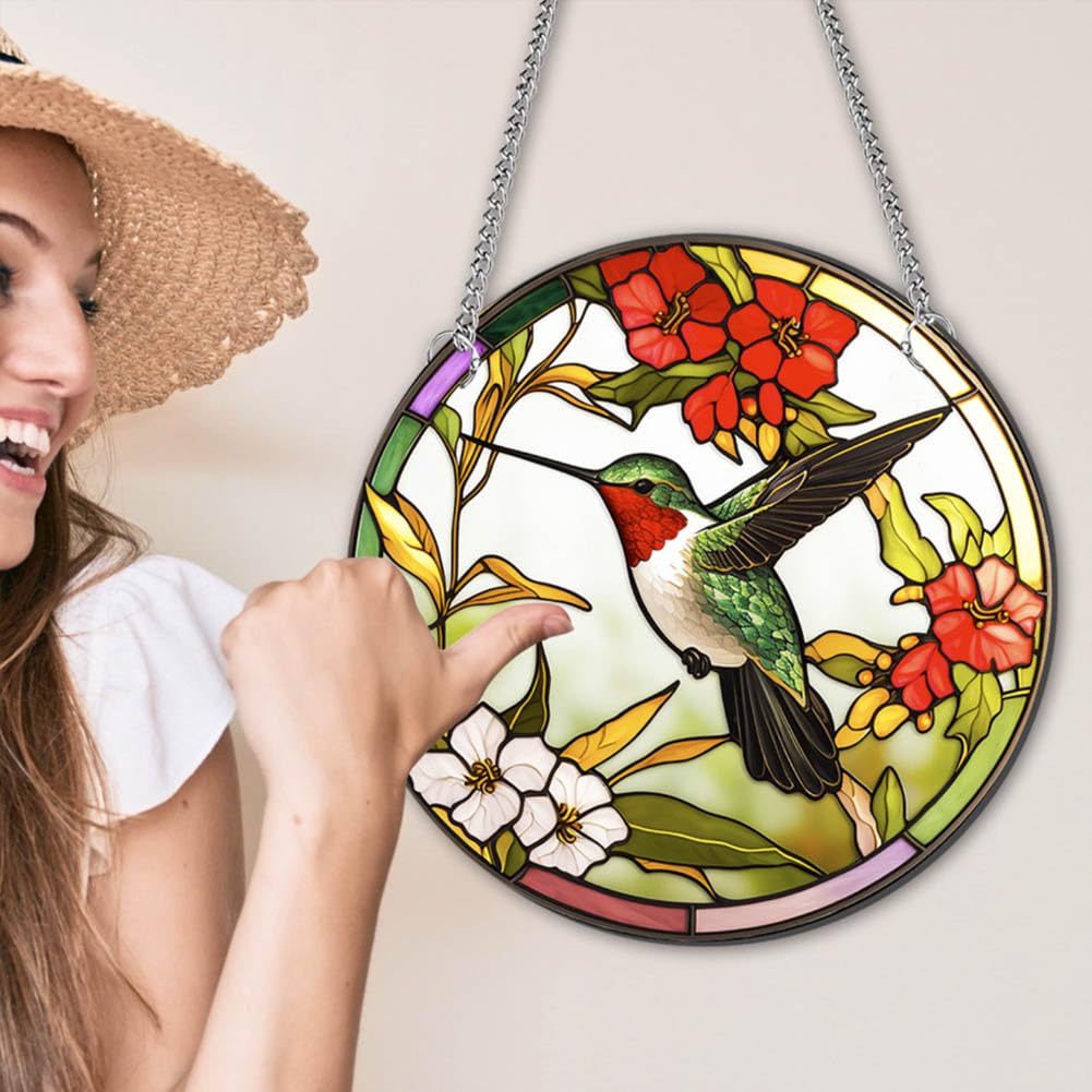 Kristall Vogel Ornament - Hellblaue Acryl Sonnenfänger Für Garten & Fenster