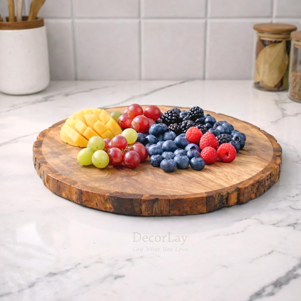 Acacia Wood Honeycomb Serving Platter - 7 Compartments -9