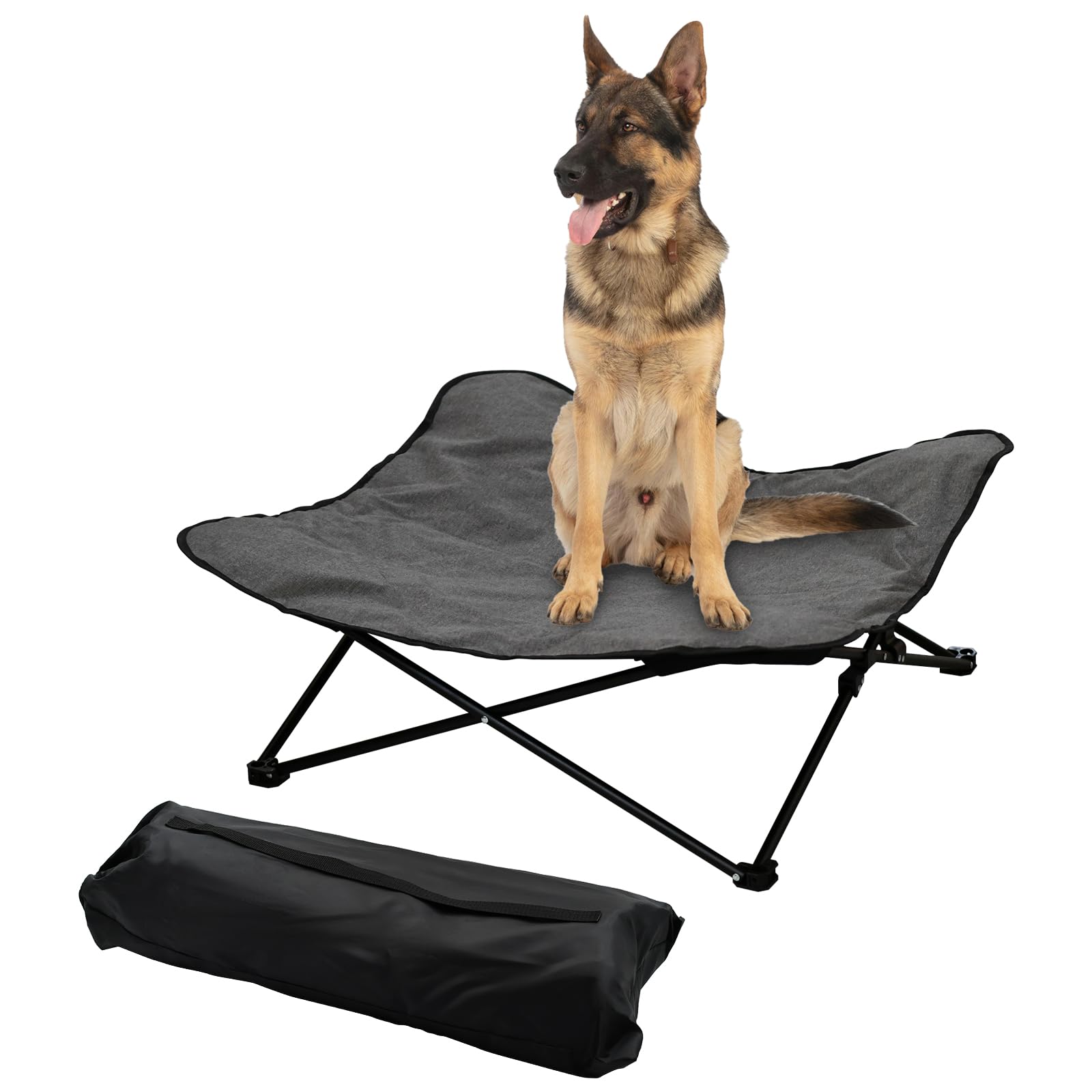 Elevated Dog Bed, Portable Raised Pet Cot for Outdoor and Indoor Folding Dog Cot Bed with Padded Filling Carrying Bag Included Pet Raised Travel