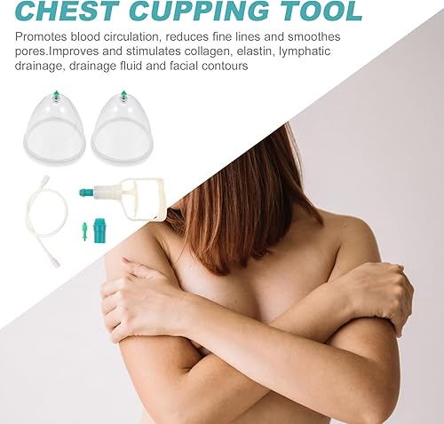 Miniatura 7 de Healifty Sistema chino de terapia de masaje de ventosas: tazas profesionales de vacío de pecho de acupuntura para el tratamiento de acupresión de