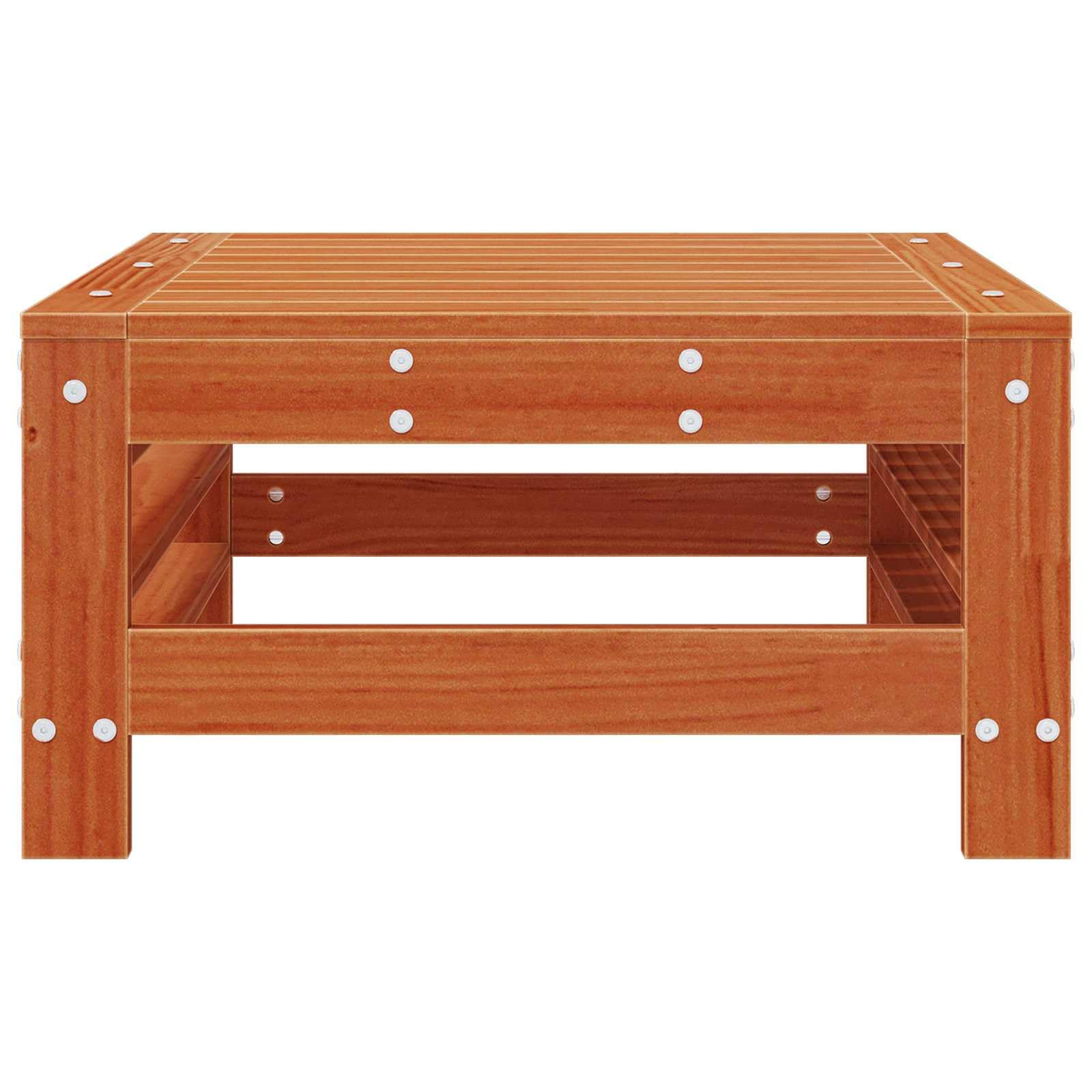 Reposapiés de jardín de madera maciza de pino, módulo de asiento modular, sofá de jardín, taburete para terraza y jardín, 57,5 x 57,5 x 30 cm, suelo de cera, madera de pino
