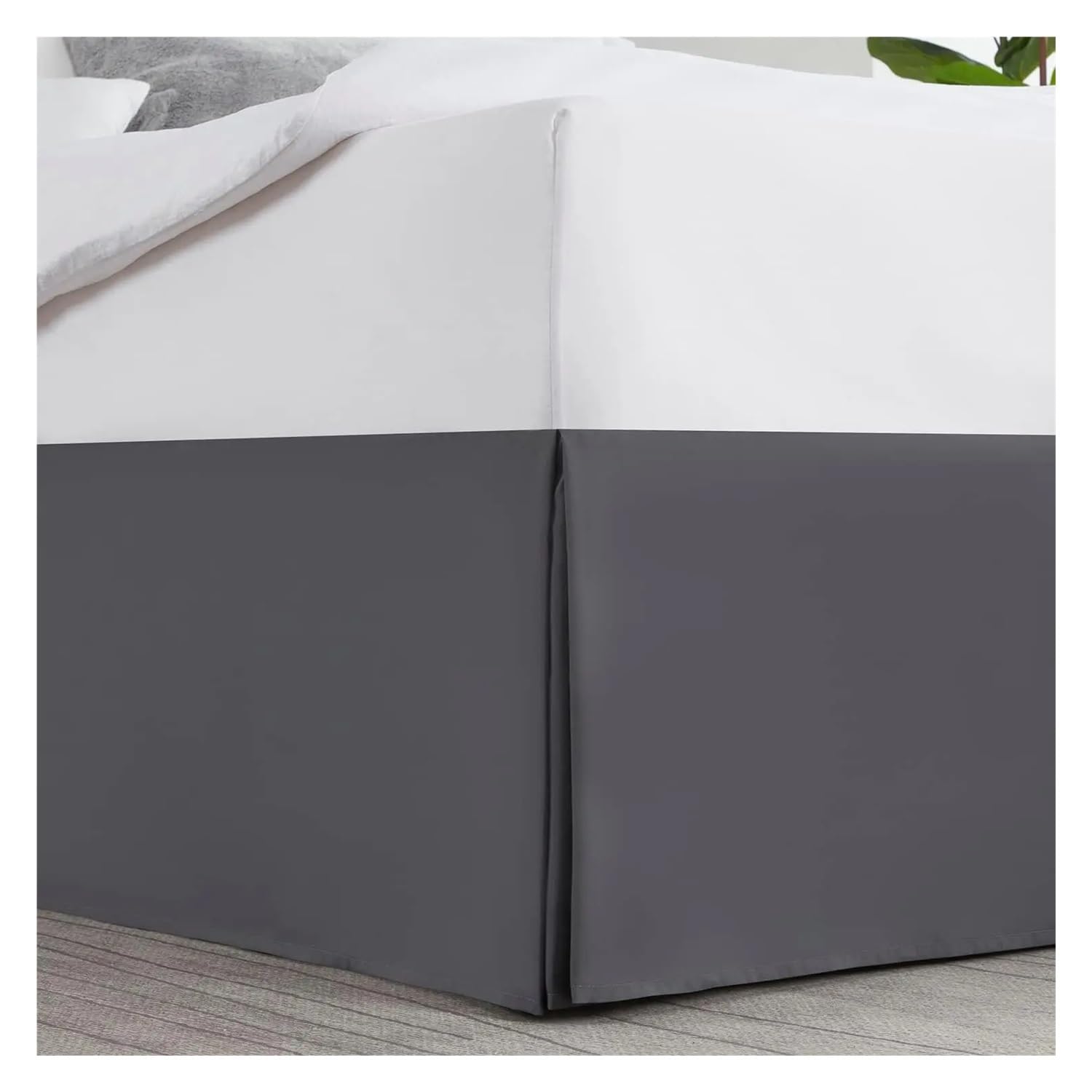 Coprirete plissettata su misura in tessuto resistente al restringimento e allo sbiadimento, altezza 35,6 cm (senza piattaforma) (grigio scuro, 80 x 190 x 35 cm)