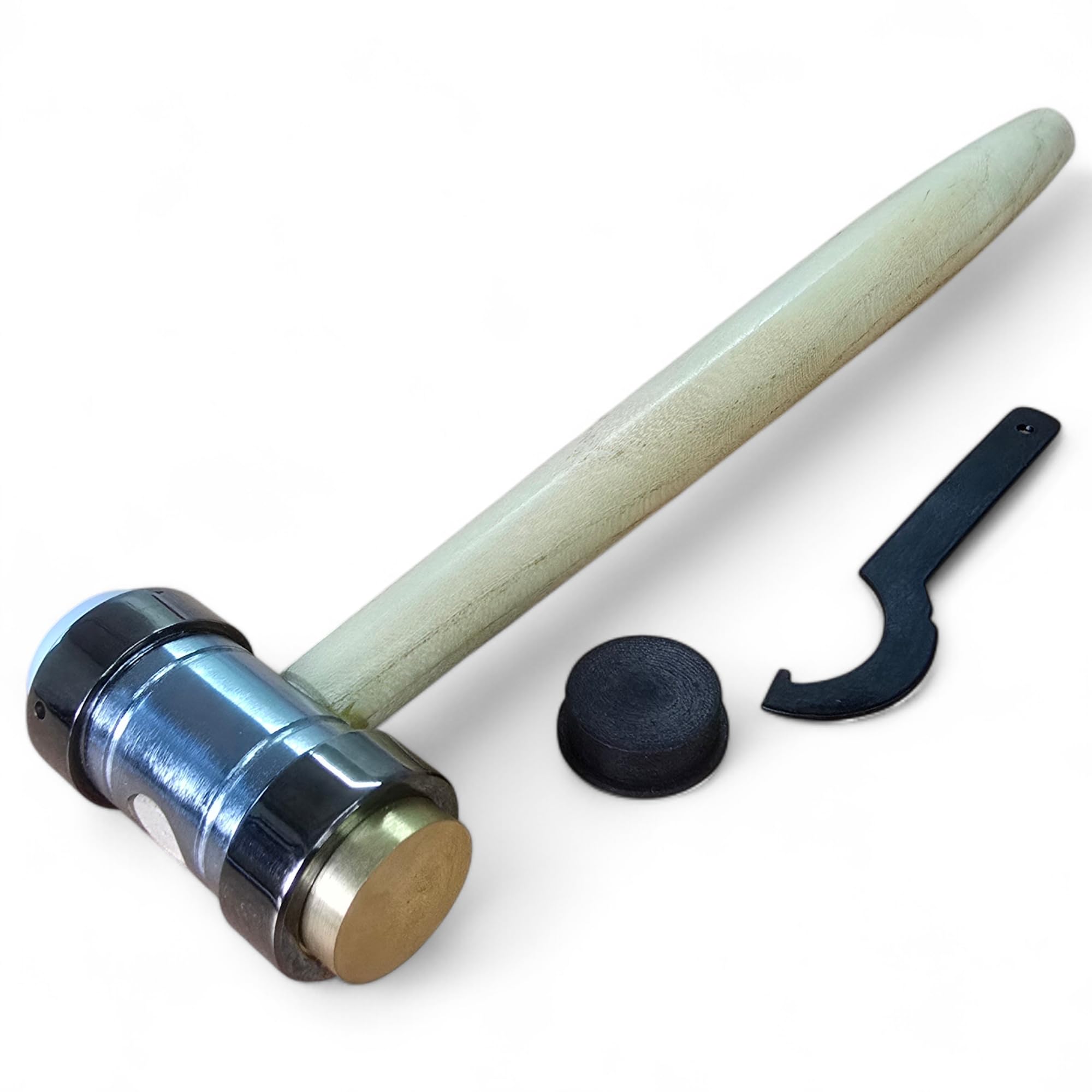 Combination Hammer for Jewellers, 3-in-1 Nylon, Brass and Fibre Hammer for Jewellery Making, 3 Interchangeable Faces, Craft Tools PTL®