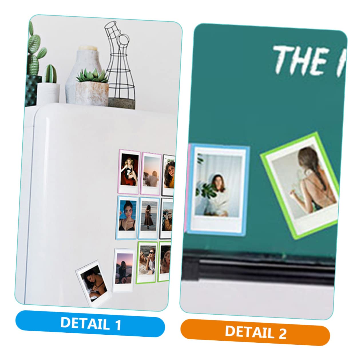 OUNONA 10Pcs Magnetic Picture Frame Photo Holders for Refrigerator Easy to Use Magnetic Frames for Photos Cards and Memo Home Decoration and present Option