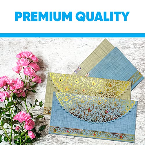 Zenia Invitation Shagun Gift Envelopes | (Pack Of 10) | Assorted Color Unique Designs | Money Holder Card Fancy Packet | For Festivals Christmas Diwali Birthday Wedding Anniversary Eid #TOP3