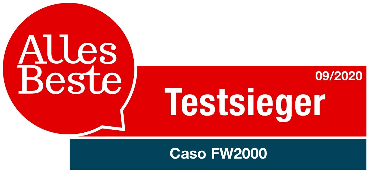 Caso FW2000 Elektrischer Fleischwolf, Testsieger Haus & Garten Test, inkl. Spritzgebäck, Aufsatz 800 W nominal, 2000 W locked, ca. 2kg/ Minute, Alu Guss Gehäuse