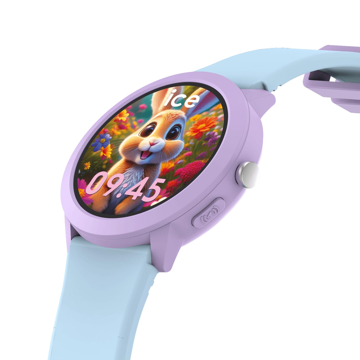 ICE-WATCH - Ice Smart Junior RD Find My Purple Soft Blue - Montre connectée géolocalisable Violette avec Bracelet en Silicone - 025442 (39mm) - Compatible Find My, sans abonnement et sans Carte SIM