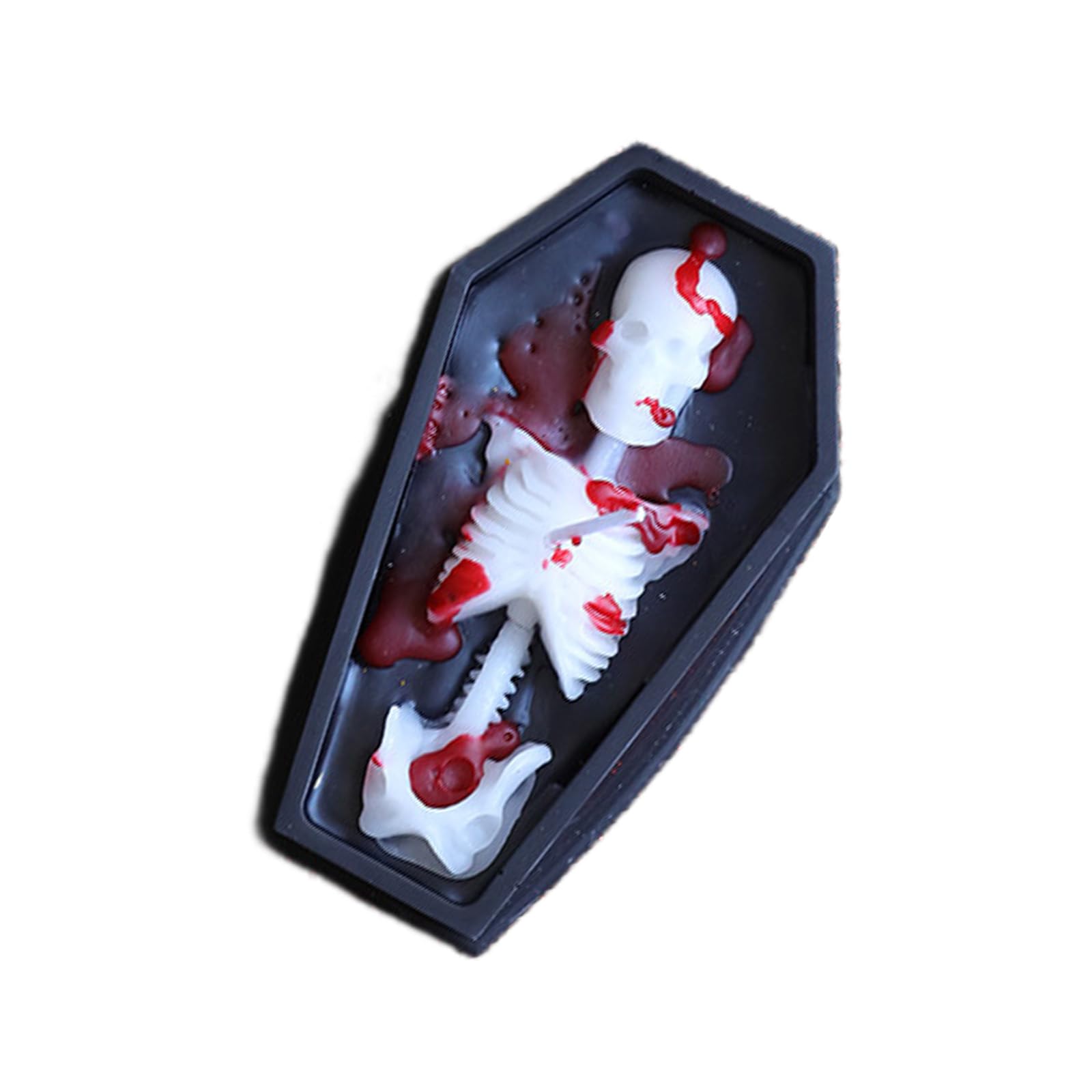Whoasyst Halloween Coffins with Vampires Theme Skeleton Sculpture for Horror Home Decors and Party Atmospheres Ornament Horror Theme Plant Blend