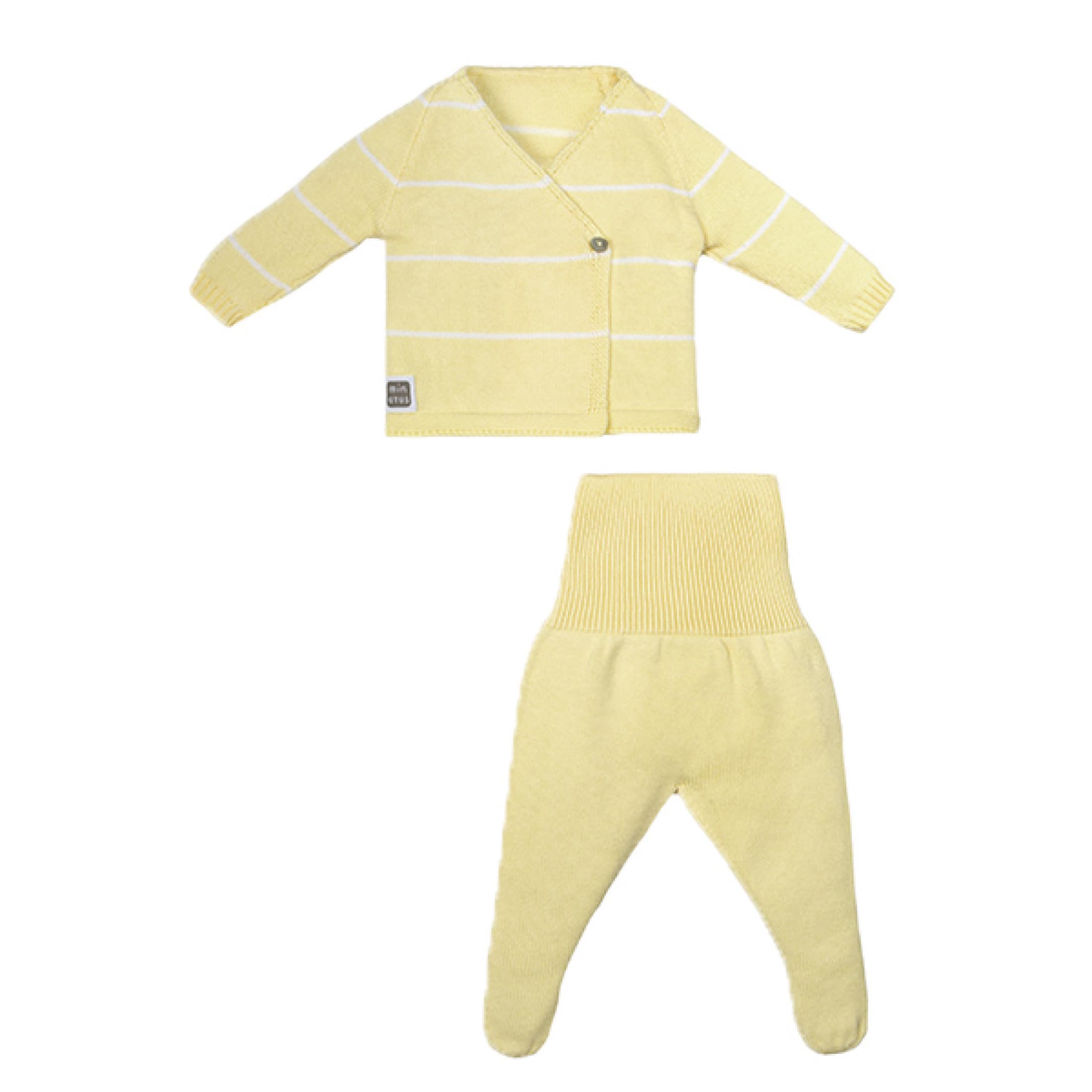 MINUTUS Conjunto Bebé Nicky, Primera Puesta, Ropa Recién Nacido, Jersey y Polaina 100% Algodón, 2 Piezas